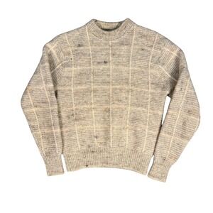 Vintage 70s 80s Pendleton Soft Wool Sweater Mens Large Oatmeal Tan Made in USA